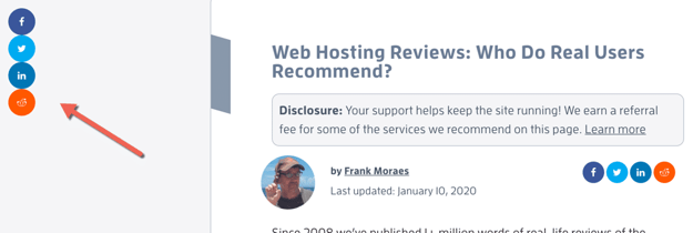 Share button more blog post shares