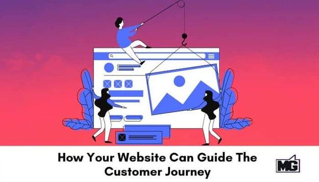 Illustration of building website for maximum customer journey.