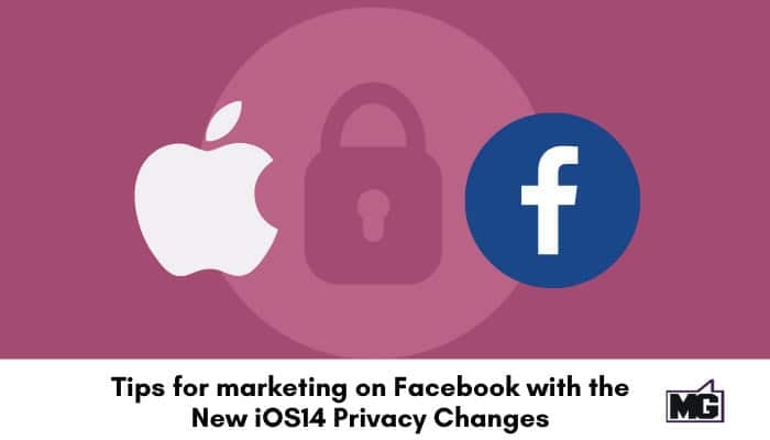 Apple and Facebook logos with a privacy lock.