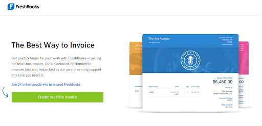 Freshbooks Sales Lead generation CTA