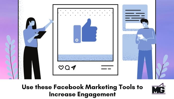 Facebook marketing illustration.