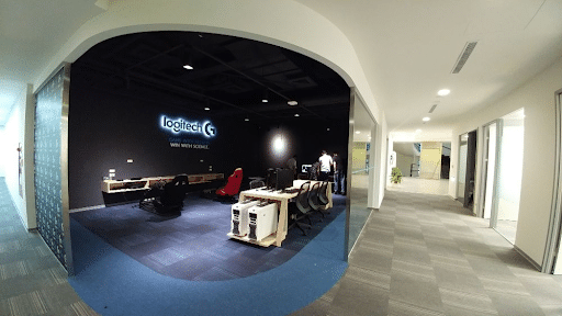 Gaming area for employees experience Logitech