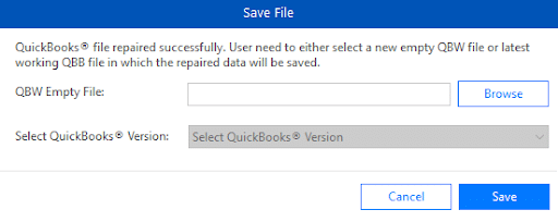 saving Stellar Repair for QuickBooks