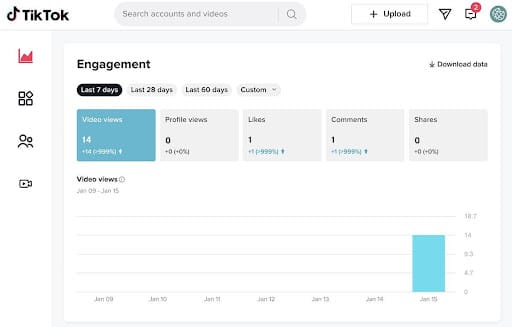 TikTok engagement and analytics