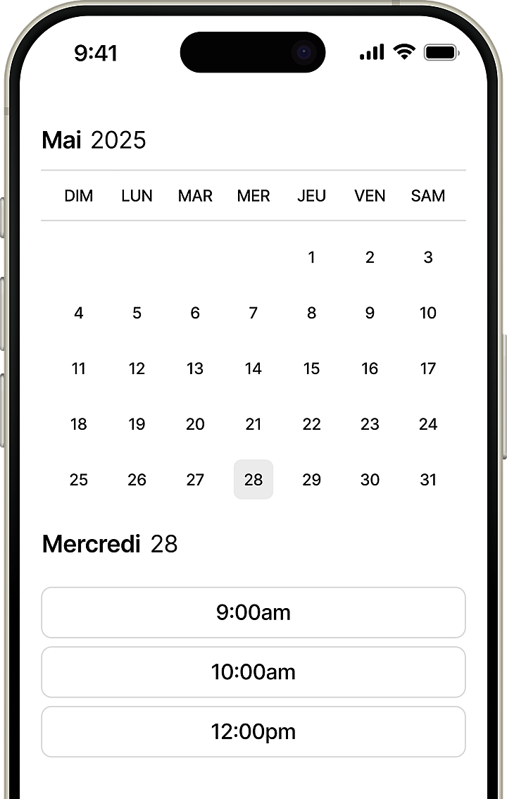 example of calendar on platform
