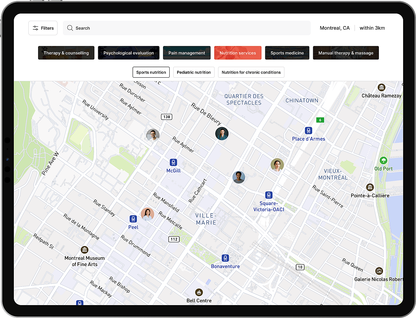 example of search on platform