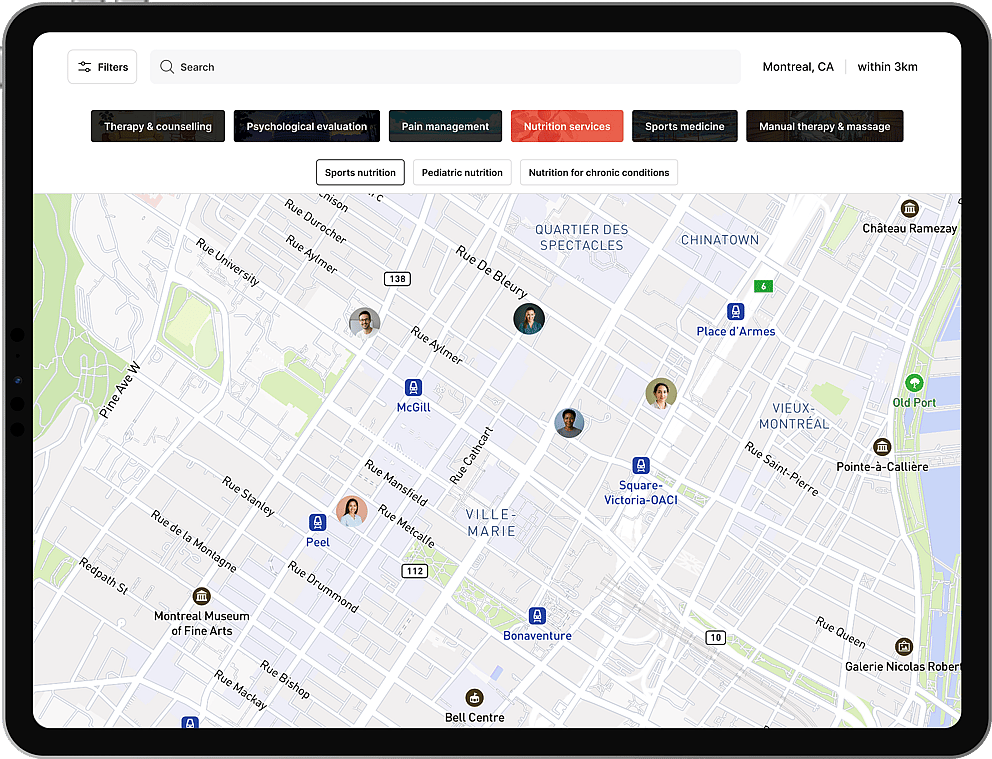 example of search on platform