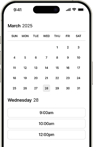 example of calendar on platform