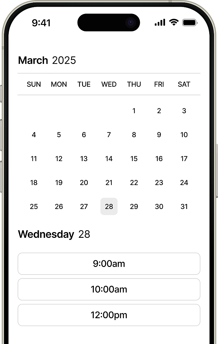 example of calendar on platform