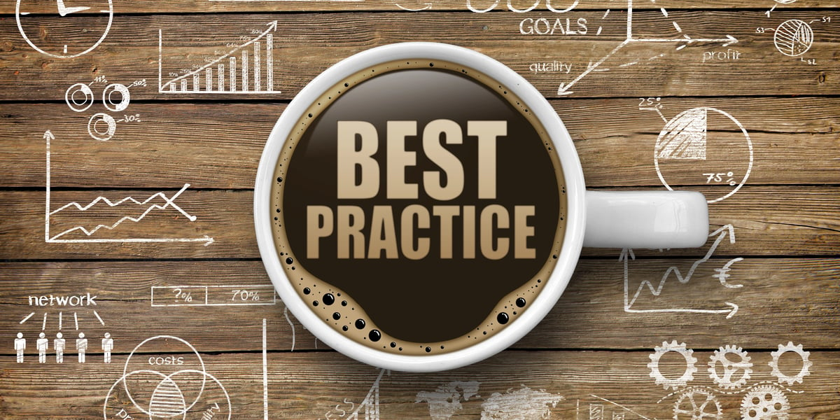 coffee cup with Best Practices written in froth