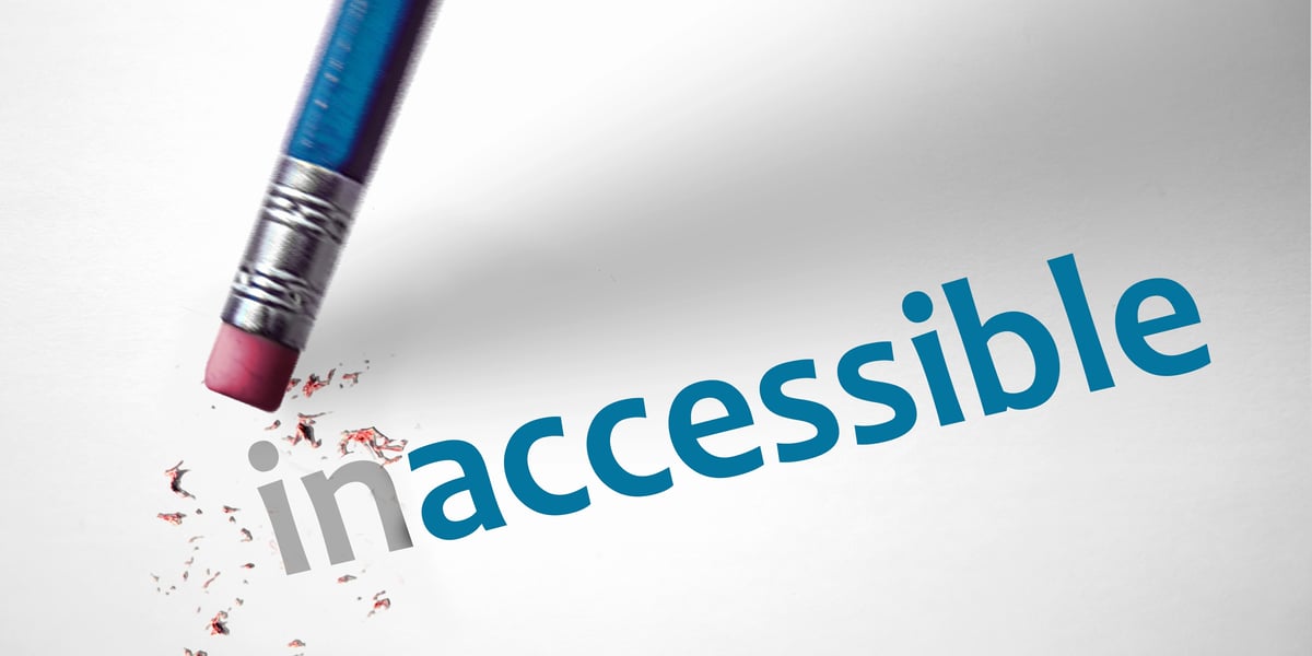 Pencil rubbing out the letters IN to leave the word accessible