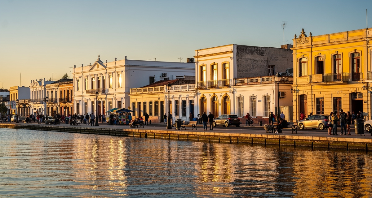 Uruguay country code +598 - Montevideo waterfront and Ciudad Vieja