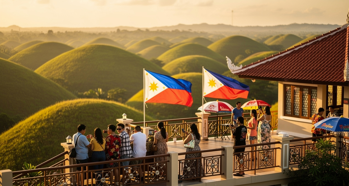 Schöne philippinische Inseln und Strände, die internationale Anrufe auf die Philippinen mit der Vorwahl +63 symbolisieren