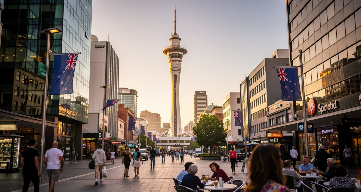 Sky Tower in Auckland, New Zealand representing the +64 international dialing code