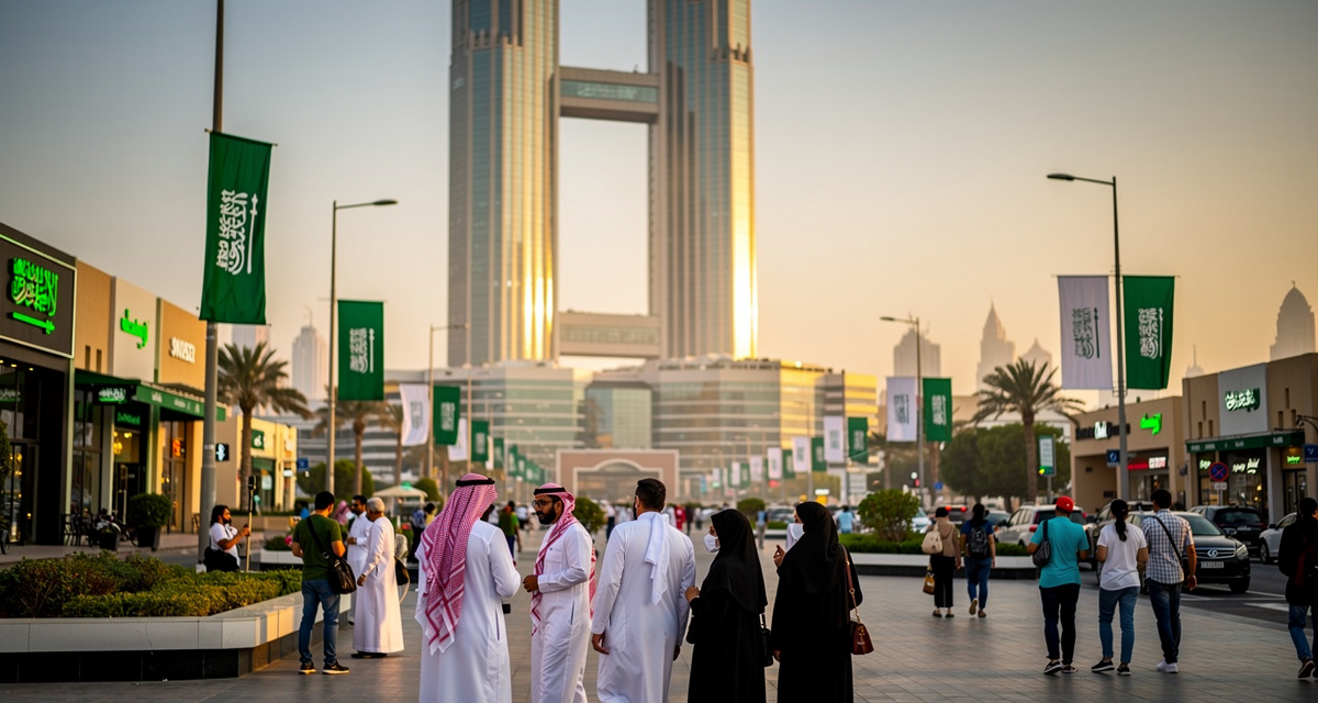 Kingdom Centre Tower in Riyadh, Saudi Arabia representing the +966 international dialing code