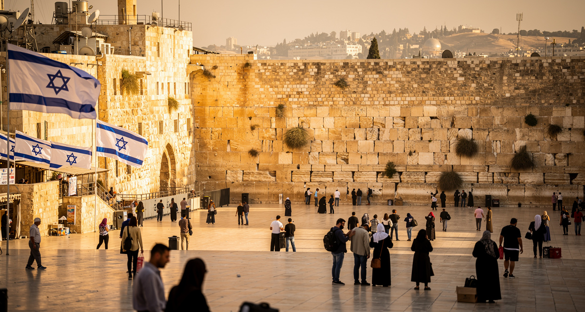 Western Wall and Old City of Jerusalem representing the +972 international dialing code for Israel