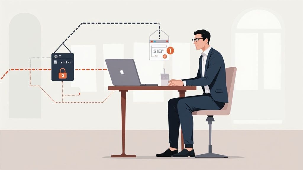 Ein abstraktes Bild mit vernetzten Knoten, das die Netzwerke von Proxys und Tor darstellt.