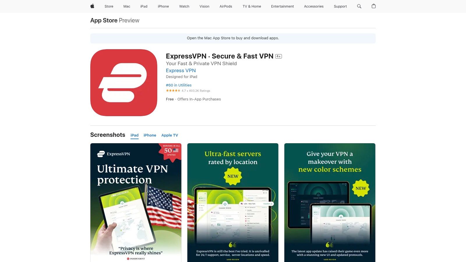Apple App Store: ExpressVPN App