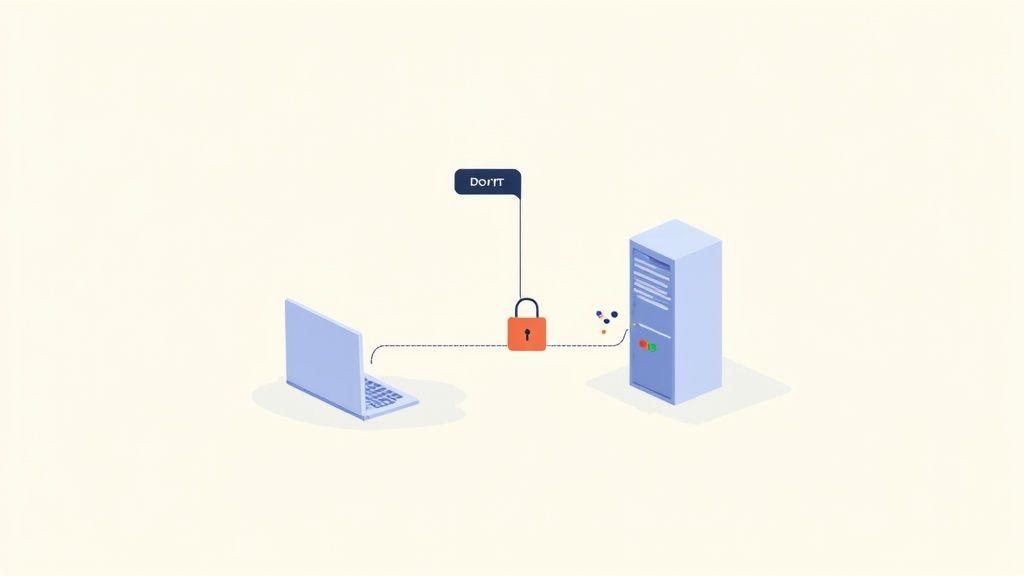 An abstract image representing a secure digital-shield protecting data flow.
