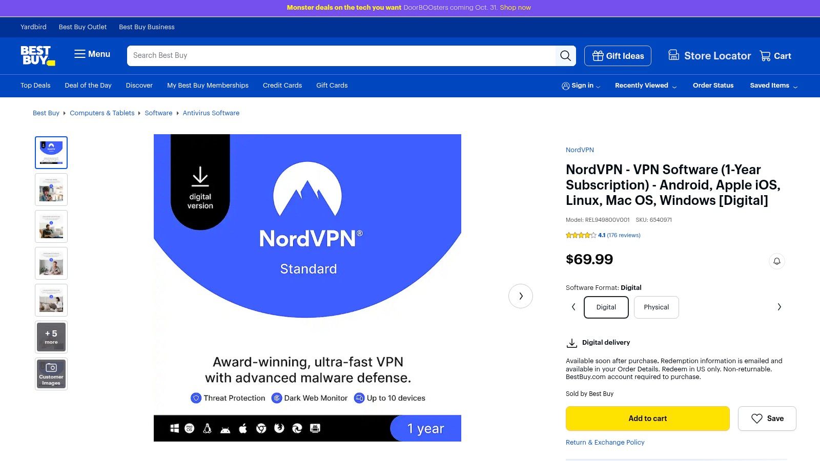 Best Buy — NordVPN 1-Year Subscription (Digital Code)