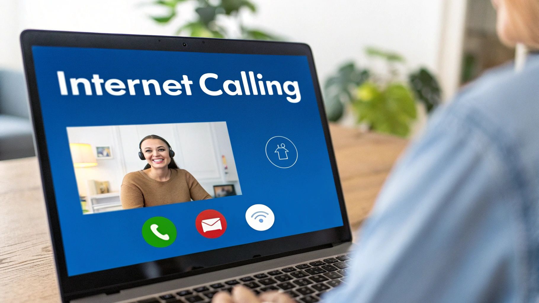 様々なコミュニケーションアプリのアイコンが浮かぶ現代的なスマートフォンを使う人