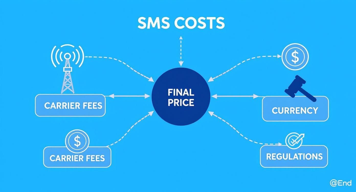国際SMSの料金に関するインフォグラフィック