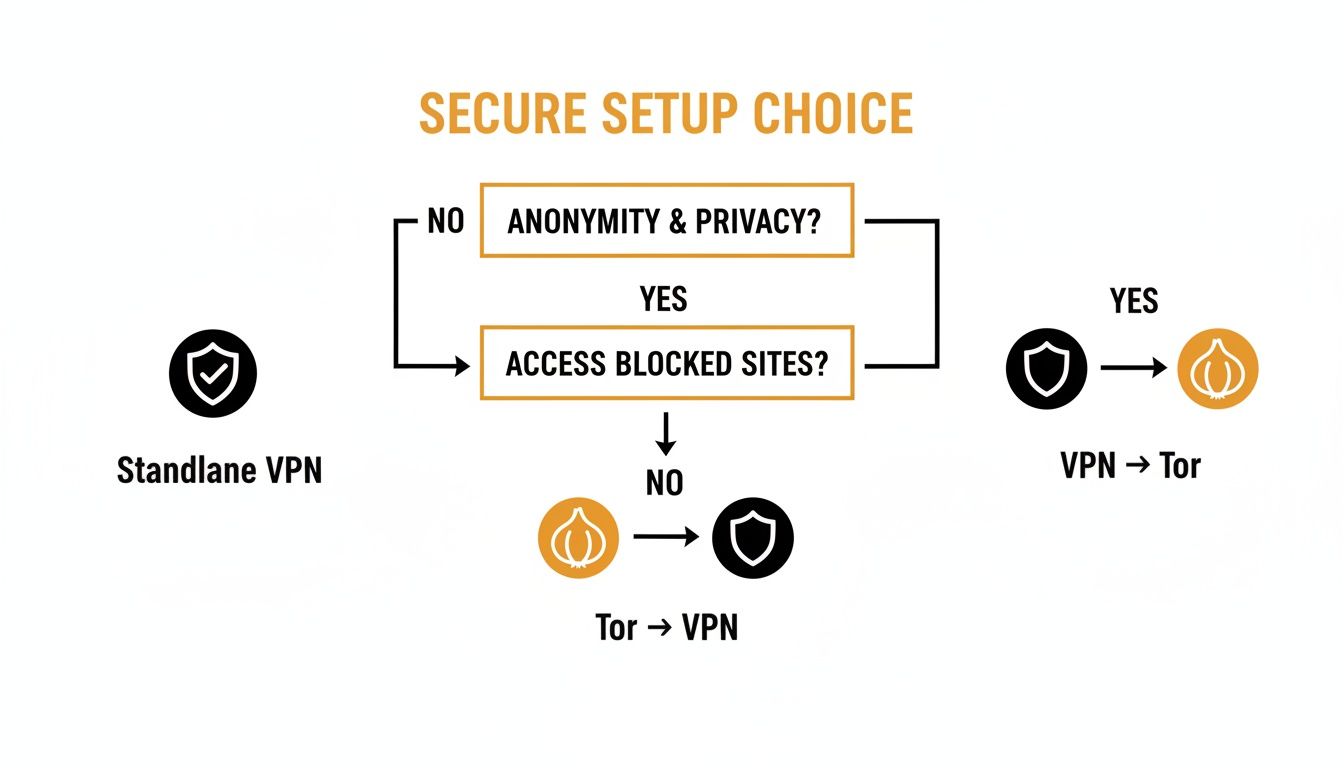 Infographic about tor vs vpn