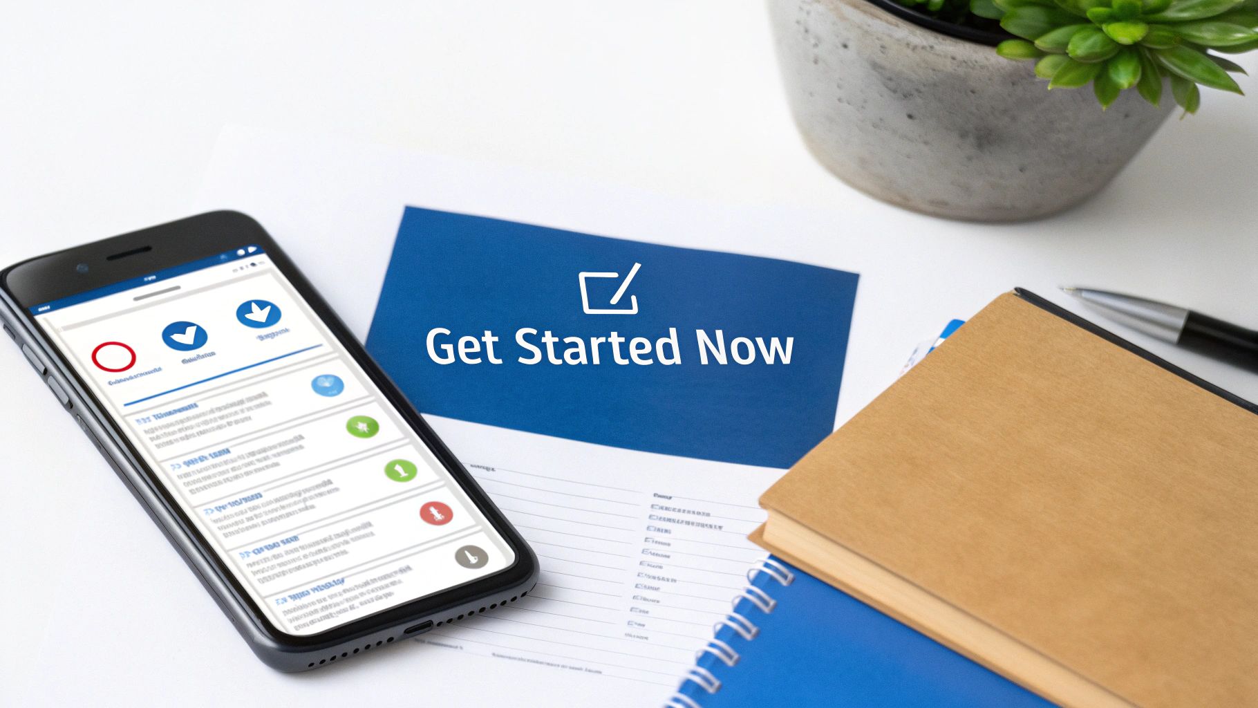 Hände einer Person halten ein Smartphone, bereit, eine App herunterzuladen.