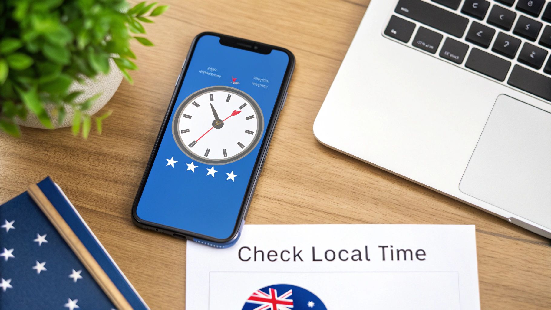 خريطة عالمية تُظهر المناطق الزمنية المضيئة بين الولايات المتحدة وأستراليا