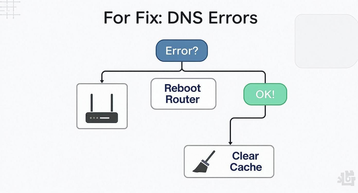 Infographic about how to fix dns issues