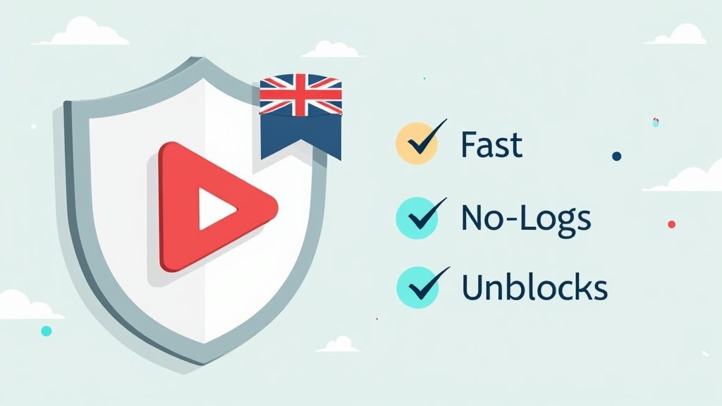 A person connecting to a VPN on a laptop to stream content.