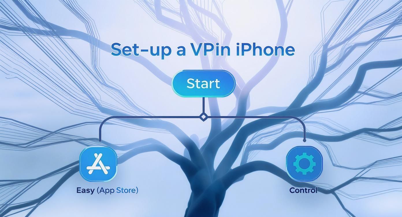 مخطط معلوماتي عن تكوين VPN على iPhone