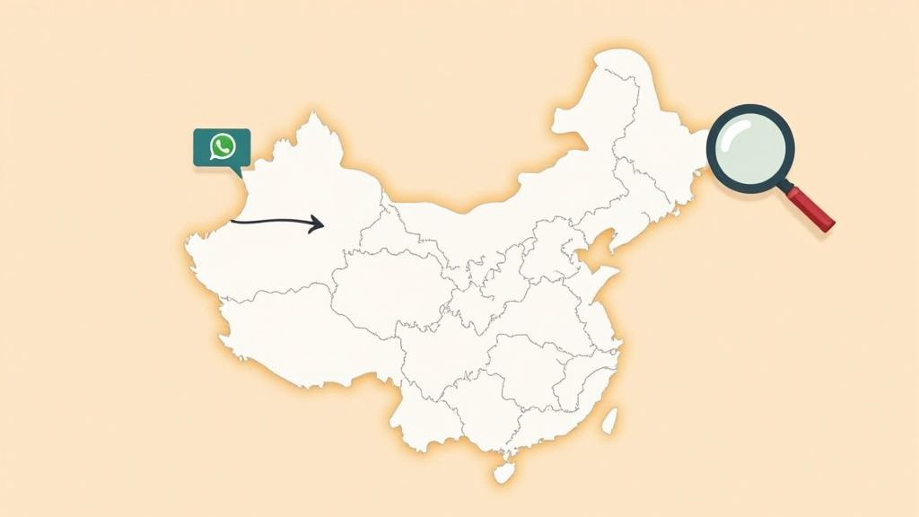 شخص يستخدم هاتفًا ذكياً مع أيقونة قفل، ترمز إلى اتصال VPN آمن لتطبيقات مثل WhatsApp.