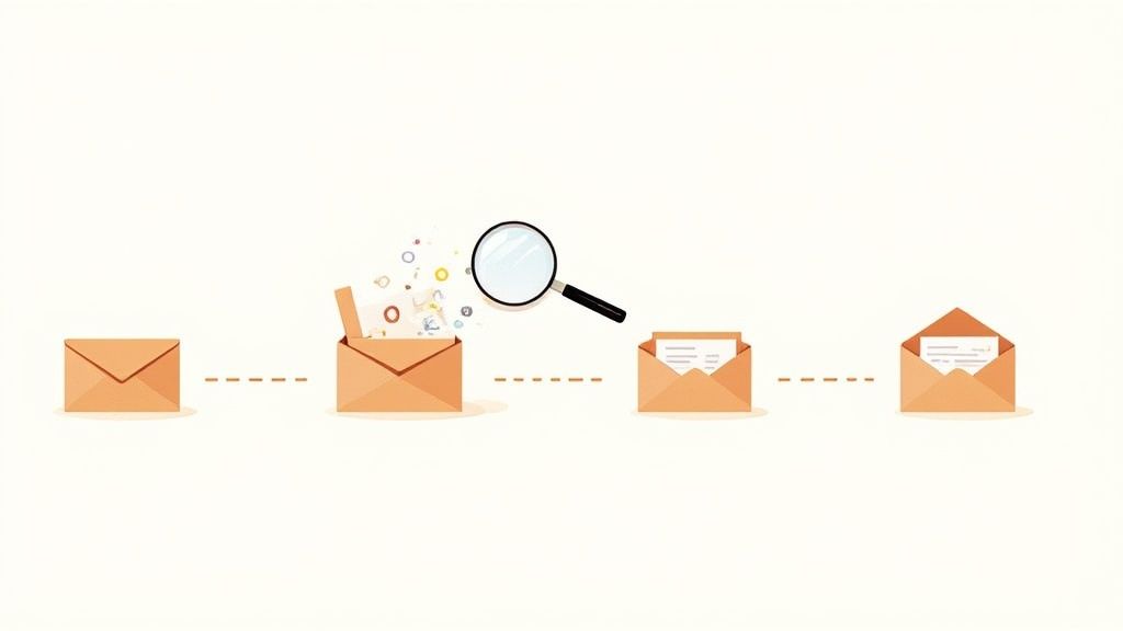 网络工程师在屏幕上分析数据包，象征深度数据包检测。