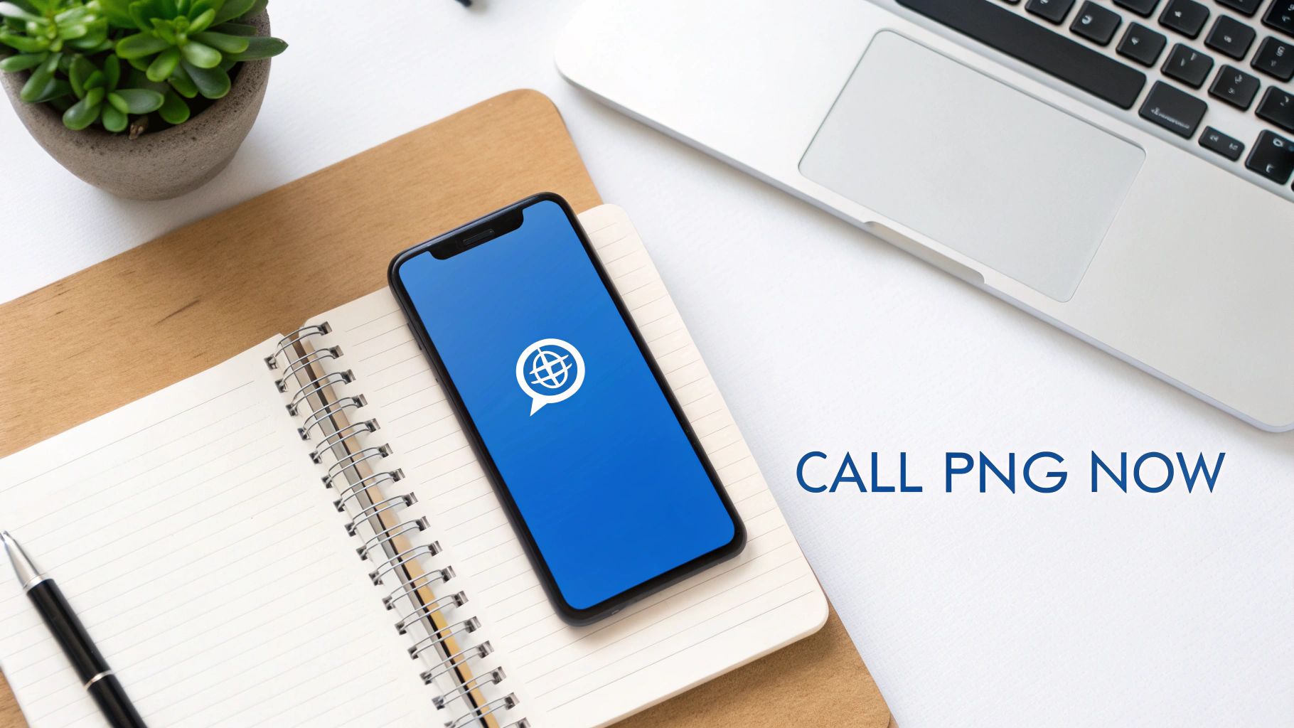 Jemand tätigt einen Anruf mit dem Smartphone vor einer Weltkarte – symbolisch für einen Auslandstelefonat nach Papua-Neuguinea.