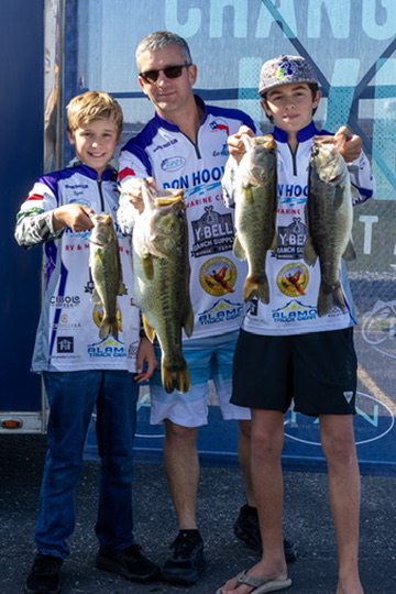 Boerne Bass Club youth angler with competition bass, Boerne Texas youth bass fishing