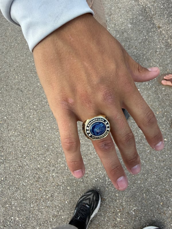 Close-up of a championship ring from the Faith Angler Network 2026.