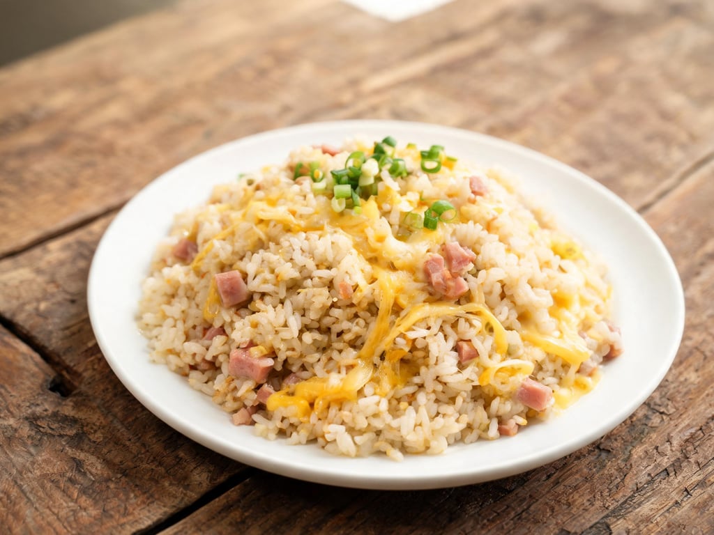 Ham and Cheddar Fried Rice