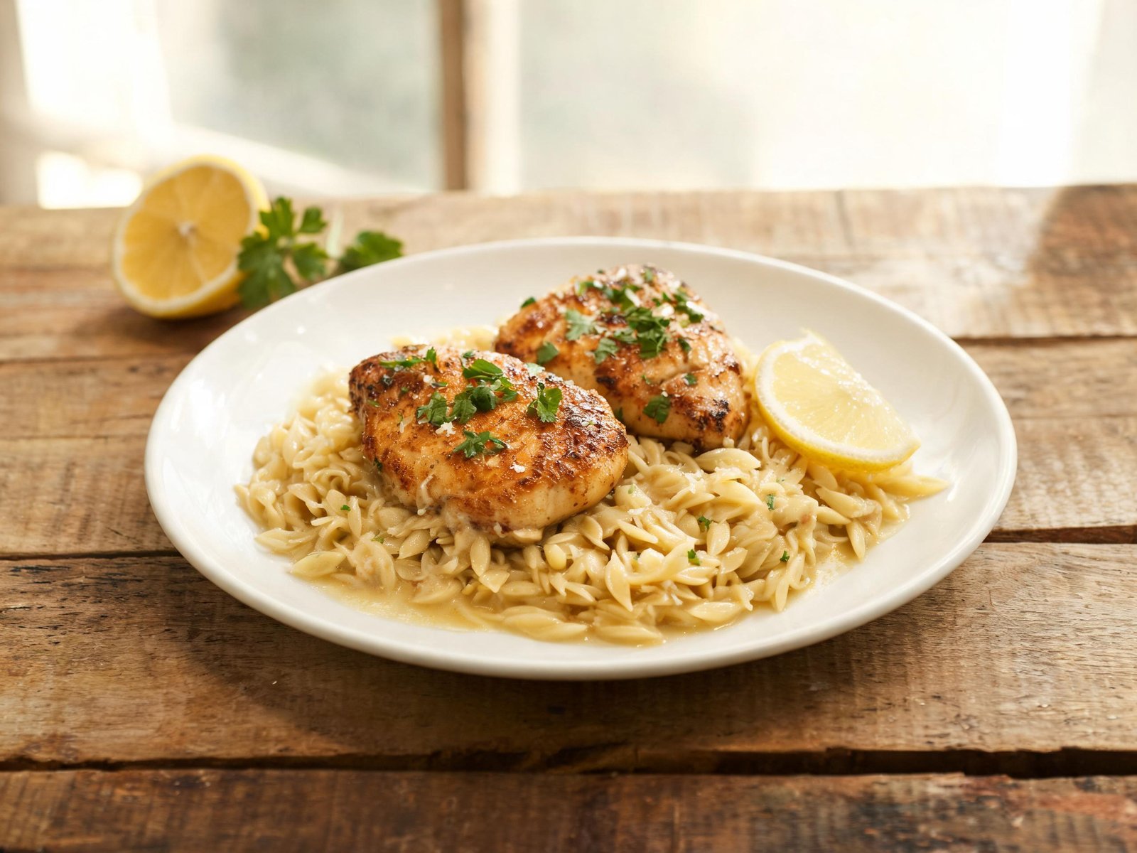 One-Pan Lemon Butter Chicken Orzo