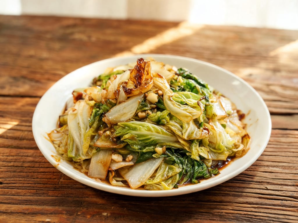 Stir-Fried Cabbage with Garlic and Soy
