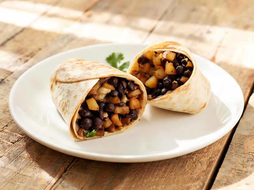 Black Bean and Potato Breakfast Burritos