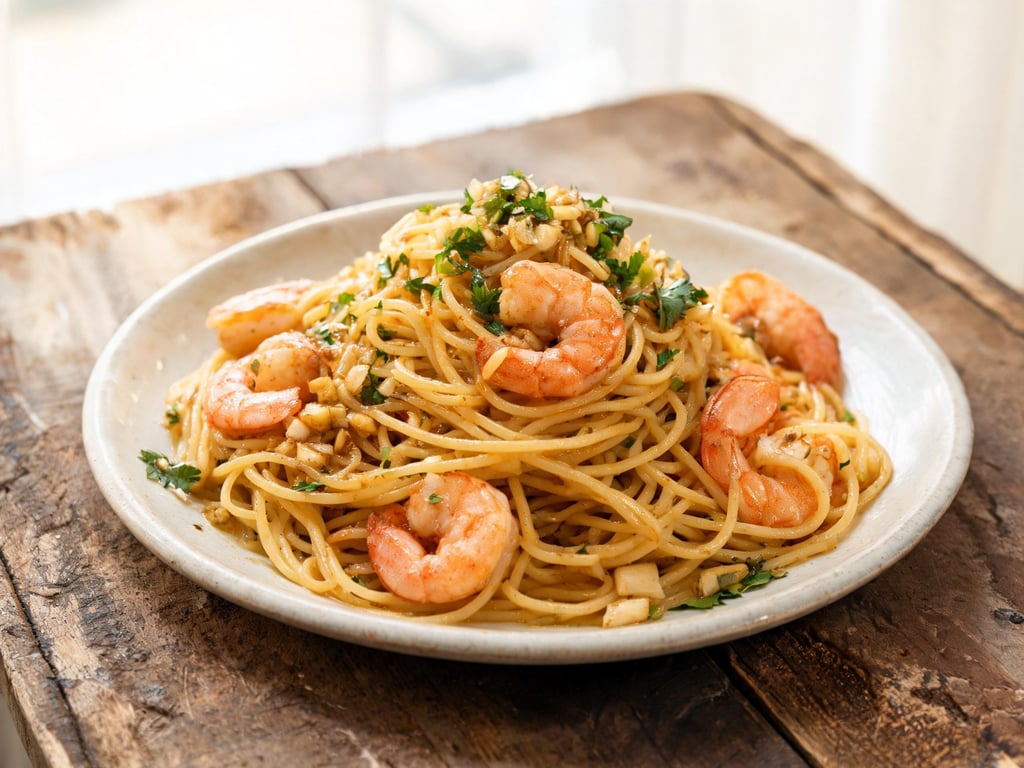 Garlic Shrimp Spaghetti