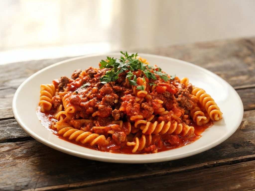 Elicoidali with Meaty Tomato Sauce