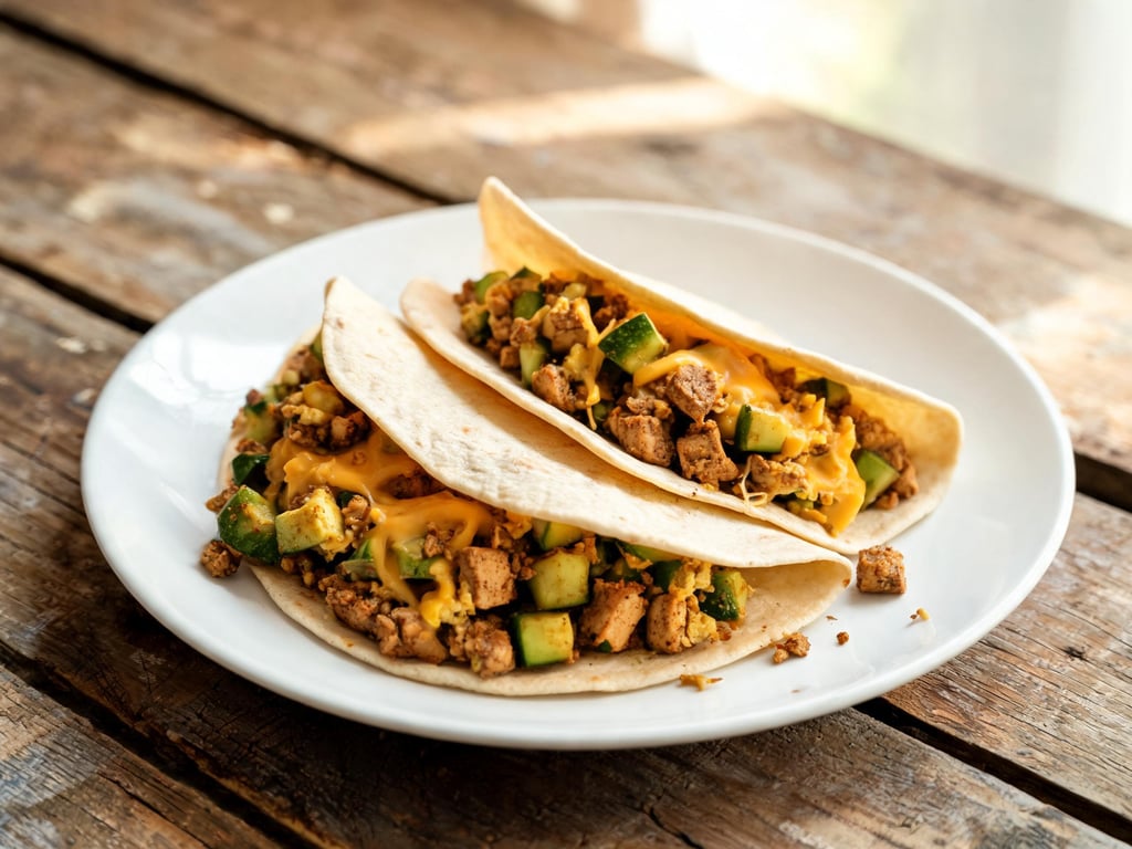 Zucchini and Tofu Taco Scramble