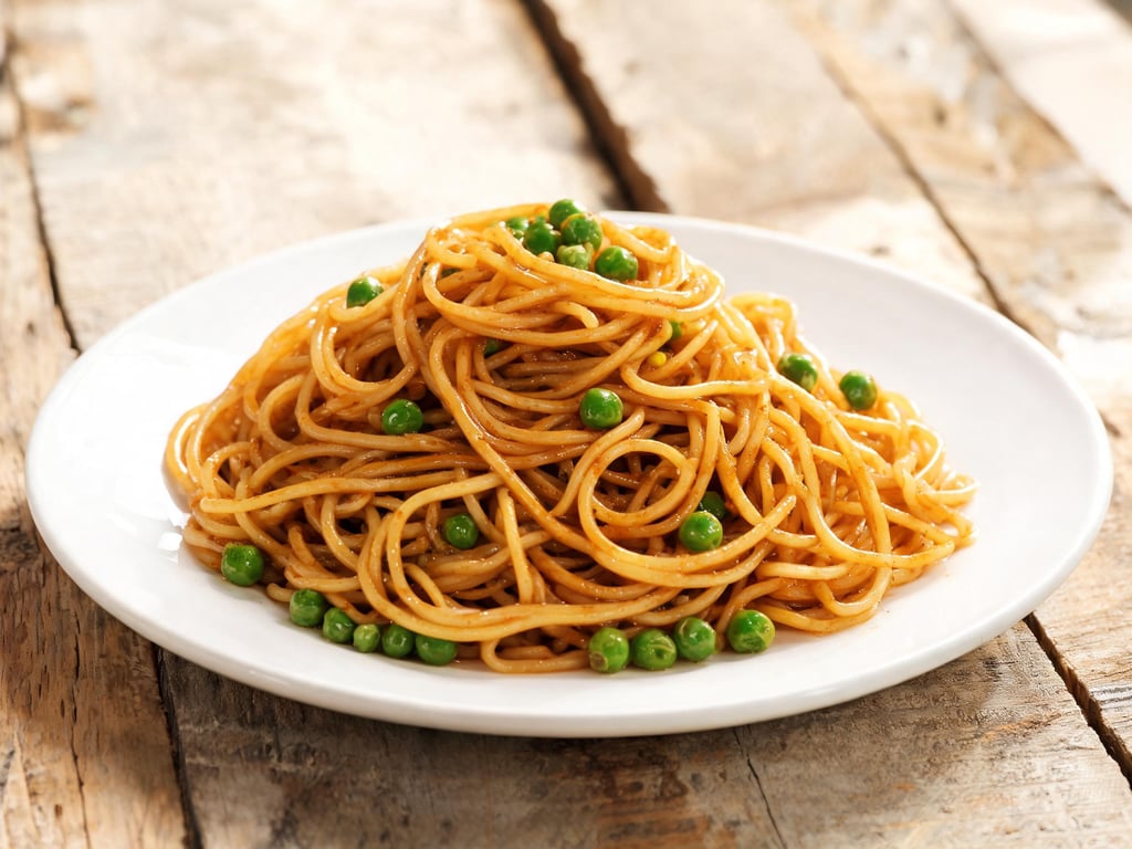 Honey Soy Noodles with Frozen Peas