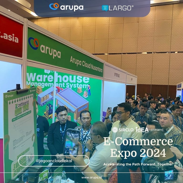 Menteri Perdagangan Republik Indonesia, Zulkifli Hasan mengunjungi booth Arupa Cloud Nusantara