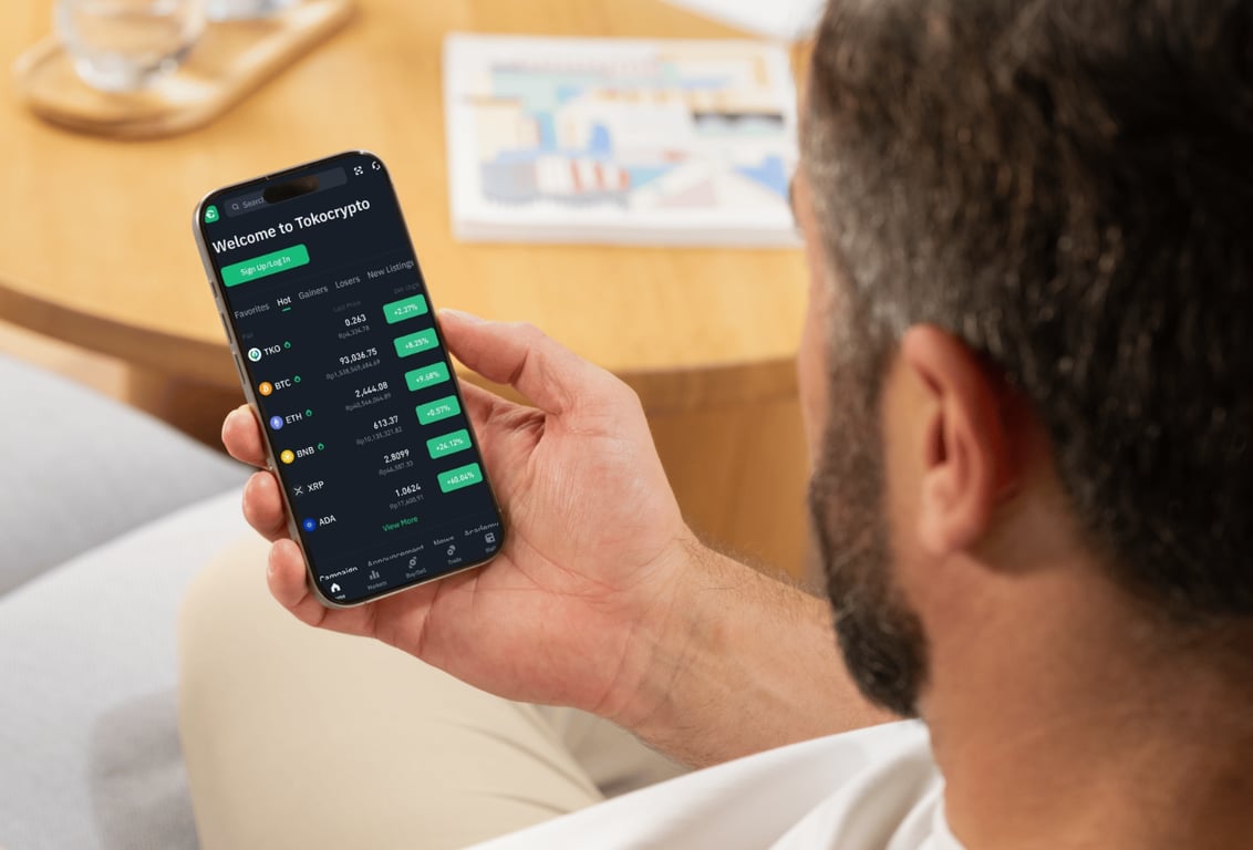 Pergerakan Bitcoin (BTC) di aplikasi Tokocrypto. Sumber: Tokocrypto.