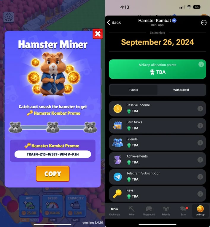 Tab Airdrop Hamster Kombat
