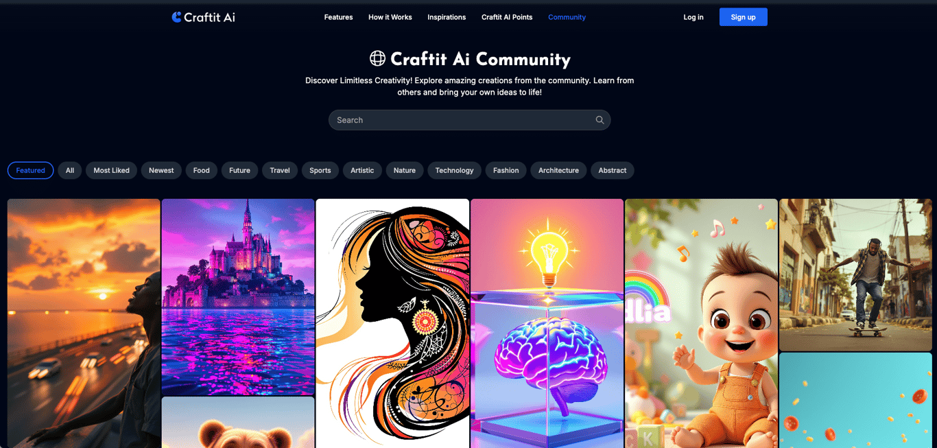 Craftit Ai - Community Page. Where creators showcase their imaginations (https://craftit.ai/home)