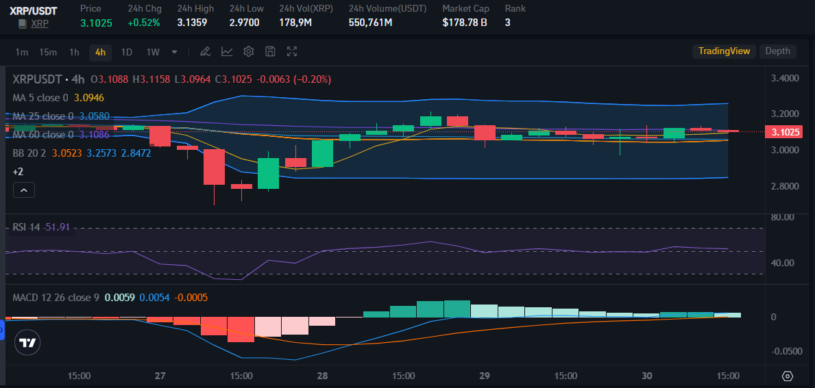 XRP Price on 30 January on Bitrue Market